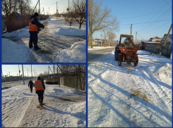 Скользкое время: Морозовск борется со снегом и гололедом