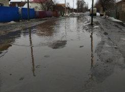 Большую лужу на улице Руднева автомобилисты объезжают прямо по тротуару