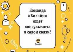 Работай в «Билайн»! В салоне связи открыта вакансия "Консультант" 