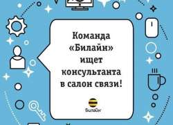 Открыта вакансия «Консультант в салон связи «Билайн» 