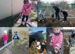 Общегородской субботник дома провели малыши из детского сада "Сказка"