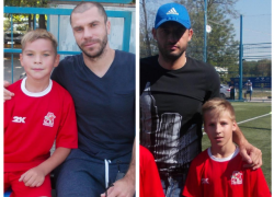 Двое юных футболистов из Морозовска встретились с Тимофеем Калачевым и Александром Гацканом