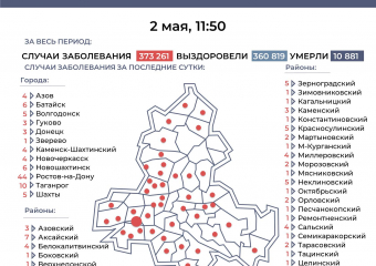 2 человека, заболевших коронавирусом, зарегистрированы в Морозовском районе за сутки