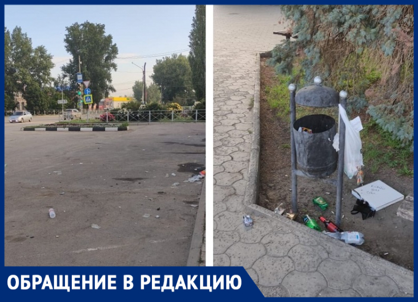 Бригадир по благоустройству Управления городского хозяйства на фото показал как выглядит центр Морозовска по утрам