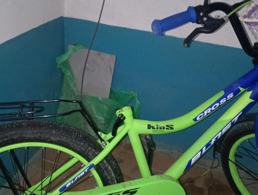 Украли сидушку с нового детского велосипеда, стоящего в закрытом подъезде в Морозовске